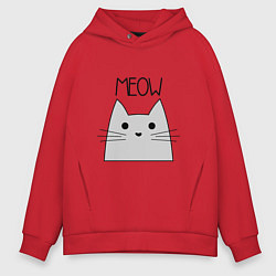 Толстовка оверсайз мужская Котик - Мяу, цвет: красный