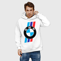 Толстовка оверсайз мужская BMW БМВ M PERFORMANCE, цвет: белый — фото 2