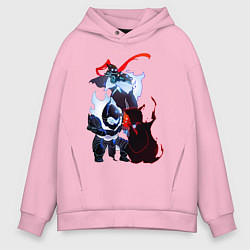 Толстовка оверсайз мужская Shadows, цвет: светло-розовый