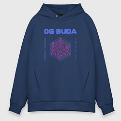 Толстовка оверсайз мужская OG BUDA ОПГ СИТИ FREERIO SEXY DRILL, цвет: тёмно-синий