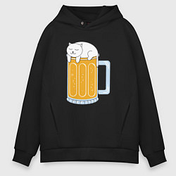 Мужское худи оверсайз Beer Cat