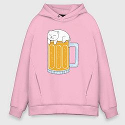 Мужское худи оверсайз Beer Cat