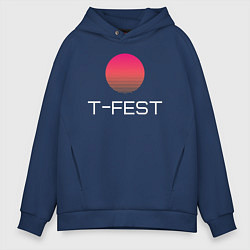 Толстовка оверсайз мужская T-Fest, цвет: тёмно-синий