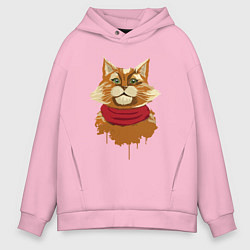 Толстовка оверсайз мужская Рыжий Кот, цвет: светло-розовый