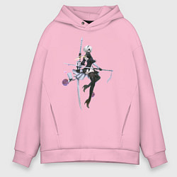 Толстовка оверсайз мужская 2B Nier, цвет: светло-розовый