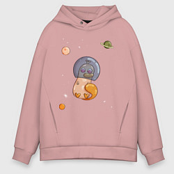 Мужское худи оверсайз Утконос и космос