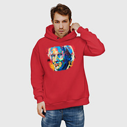 Толстовка оверсайз мужская Портрет Художника Andy Warhol, цвет: красный — фото 2