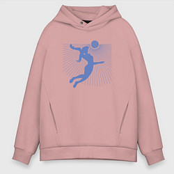 Толстовка оверсайз мужская Girl Volleyball, цвет: пыльно-розовый