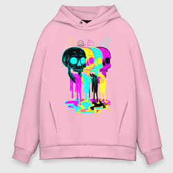 Мужское худи оверсайз 4 ЧЕРЕПА SKULLS NEON