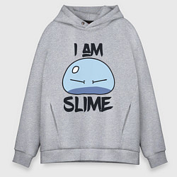 Толстовка оверсайз мужская I AM SLIME, Я СЛИЗЬ, цвет: меланж