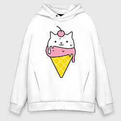 Мужское худи оверсайз Ice Cream Cat