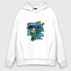 Мужское худи оверсайз Майнкрафт Под водой