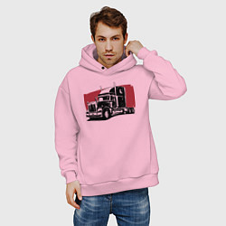 Толстовка оверсайз мужская Truck red, цвет: светло-розовый — фото 2
