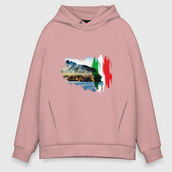 Толстовка оверсайз мужская Страны Италия Сицилия, цвет: пыльно-розовый