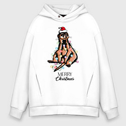 Мужское худи оверсайз Сурикат новогодний