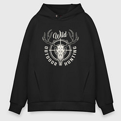 Толстовка оверсайз мужская Wild hunting, цвет: черный