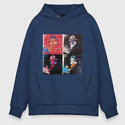 Толстовка оверсайз мужская Коллаж Бетховен Энди Уорхол, цвет: тёмно-синий