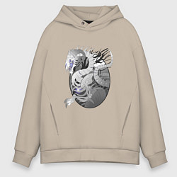 Мужское худи оверсайз Костяной дракон