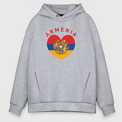 Толстовка оверсайз мужская The Heart of Armenia, цвет: меланж