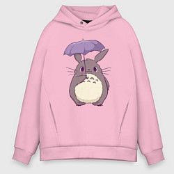 Мужское худи оверсайз Кавайный Тоторо с зонтиком