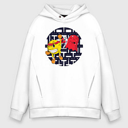 Толстовка оверсайз мужская Pac-Man, цвет: белый