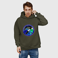 Толстовка оверсайз мужская SPACEX Илон Маск Лого, цвет: хаки — фото 2
