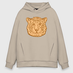 Толстовка оверсайз мужская Coffee Tiger, цвет: миндальный