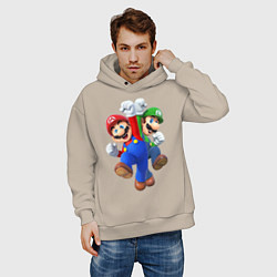 Толстовка оверсайз мужская Mario Bros, цвет: миндальный — фото 2