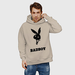 Толстовка оверсайз мужская BAD BOY PLAYBOY, цвет: миндальный — фото 2