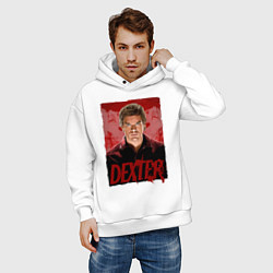Толстовка оверсайз мужская Dexter Декстер постер, цвет: белый — фото 2