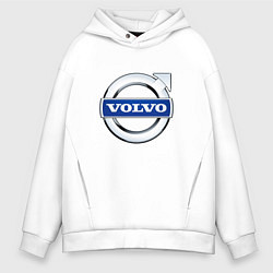 Толстовка оверсайз мужская Volvo, логотип, цвет: белый