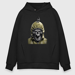 Толстовка оверсайз мужская Зомби в капюшоне, цвет: черный