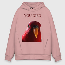 Мужское худи оверсайз Красный попугай