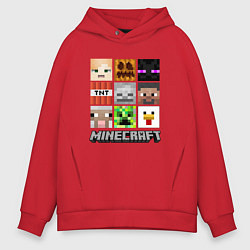 Мужское худи оверсайз МИР МАЙНКРАФТА, КУБИКИ