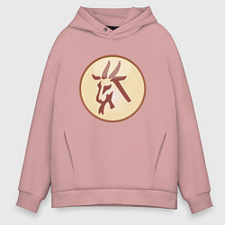 Толстовка оверсайз мужская Козерог бежевый, цвет: пыльно-розовый
