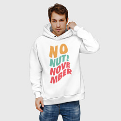Толстовка оверсайз мужская No Nut! Novemder, цвет: белый — фото 2