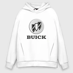 Толстовка оверсайз мужская Gray gradient Logo Buick, цвет: белый