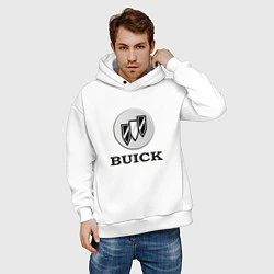 Толстовка оверсайз мужская Gray gradient Logo Buick, цвет: белый — фото 2