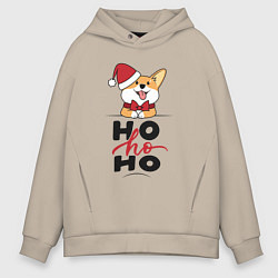 Мужское худи оверсайз Corgi Ho ho Ho