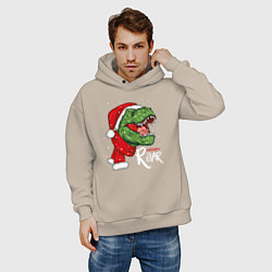 Толстовка оверсайз мужская T-rex Merry Roar, цвет: миндальный — фото 2