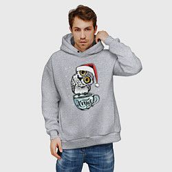 Толстовка оверсайз мужская X-mas Owl, цвет: меланж — фото 2
