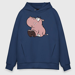 Мужское худи оверсайз Бегемотик детский коричневый