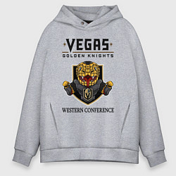 Толстовка оверсайз мужская Vegas Golden Knights Вегас Золотые Рыцари, цвет: меланж