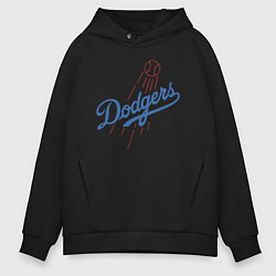 Толстовка оверсайз мужская Los Angeles Dodgers baseball, цвет: черный