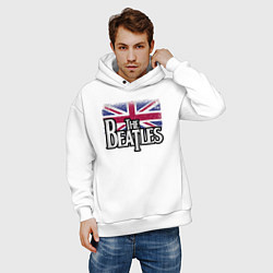 Толстовка оверсайз мужская The Beatles Great Britain Битлз, цвет: белый — фото 2