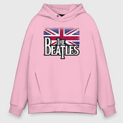 Толстовка оверсайз мужская The Beatles Great Britain Битлз, цвет: светло-розовый