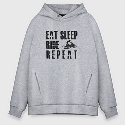 Мужское худи оверсайз Eat, sleep, ride, repeat