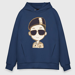 Толстовка оверсайз мужская Сон Чжун Ки 03, цвет: тёмно-синий