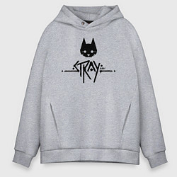 Мужское худи оверсайз Stray: Black Logo