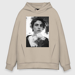 Мужское худи оверсайз Timothee Chalamet с розами